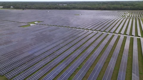 Solar panels in aerial view Stock Footage 244075286