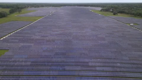 Solar panels in aerial view Stock Footage 244075300