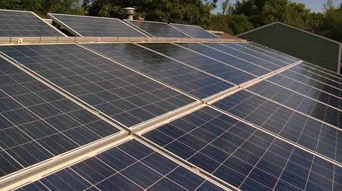 Solar panels after installation Stockbeeldmateriaal 25658282