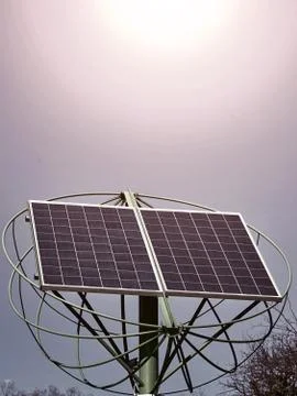 Solar Panels Against Stock Photos