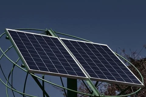 Solar Panels Against Stock Photos