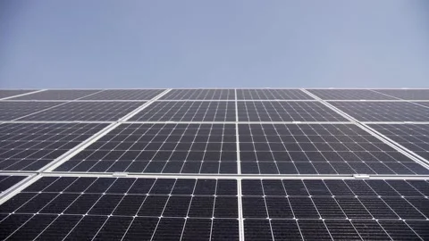 Solar panels against the sky close-up Video stock 204784260