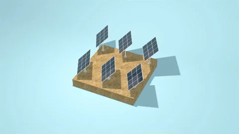 Solar Panels Animation Video stock 255524152