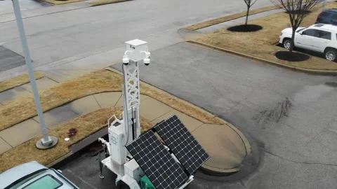 Solar panels are portable flight by drone Stock Footage 232055778