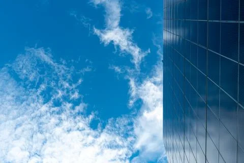 Solar panels on a background of blue sky and clouds.  The concept of alternat Stock Photos