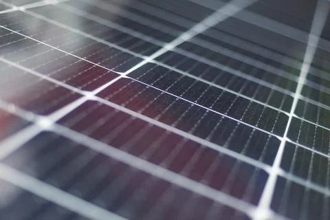 Solar panels blue background, texture. Close-up of dark blue solar panel with Stock-Fotos