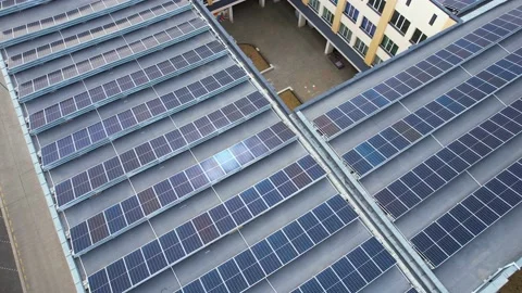 Solar panels on the building Stock Footage 172535851