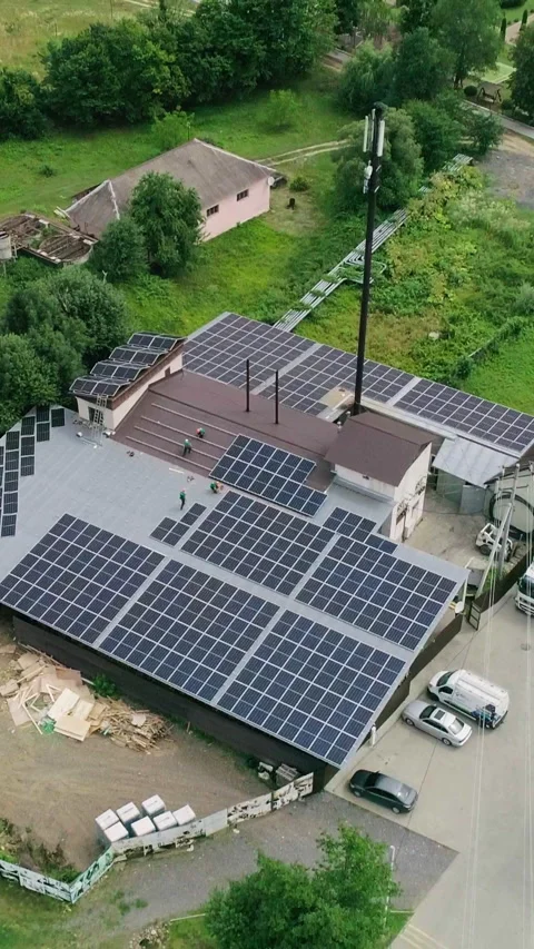 Solar Panels on Building Stock Footage 319551494
