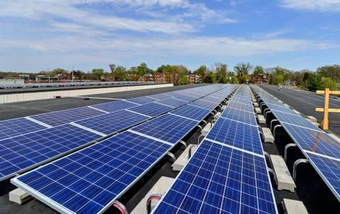 Solar panels on a building 写真素材