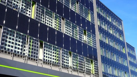 Solar panels on the building wall. Stock-Footage 119045391