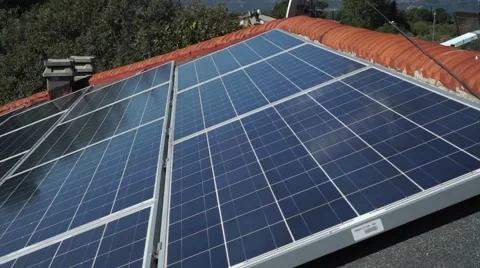 Solar Panels, Camera Pan Stock Footage 41727092