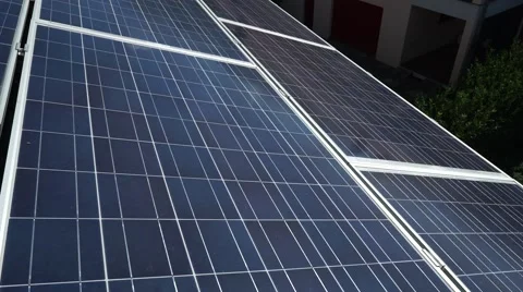 Solar Panels, Camera Pan slow right left Stock Footage 41726894