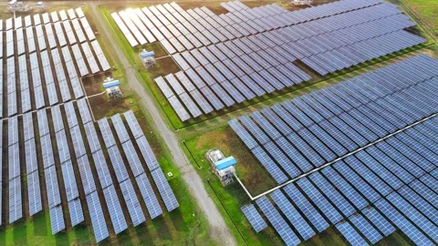 The solar panels, captured from above. Stock Footage 306139745