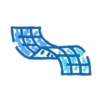 Solar panels capturing clean energy waves doodle Stock Illustration