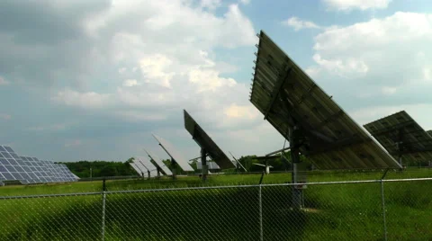 Solar Panels Capturing Energy from the Sun Stock Footage 50065813
