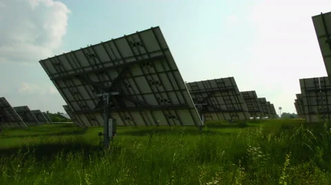 Solar Panels Capturing Energy from the Sun Stock Footage 50066562