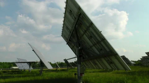 Solar Panels Capturing Energy from the Sun Stock Footage 50066872