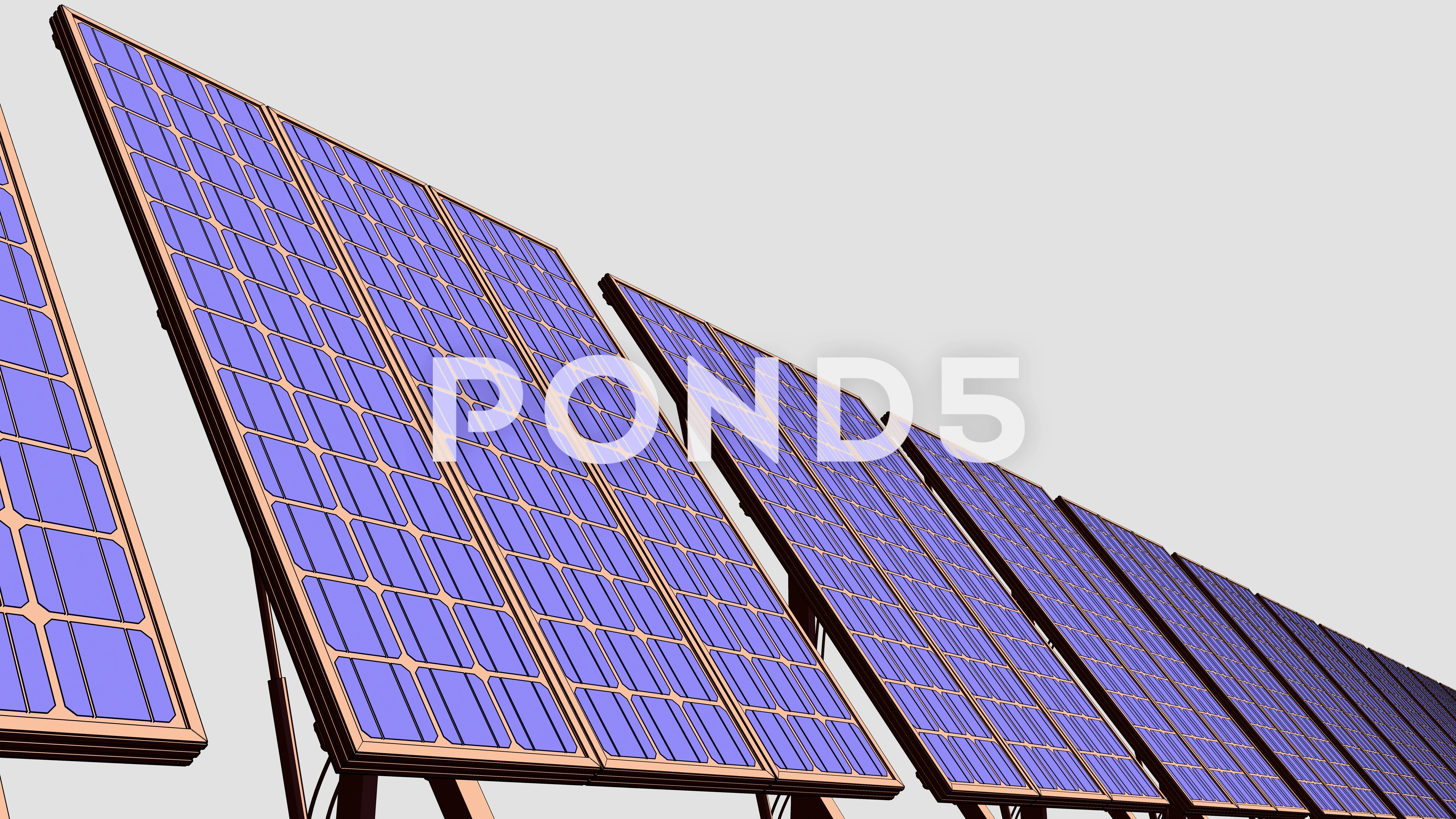 Solar panels, cartoon version for presen... | Stock Video | Pond5