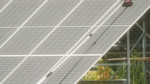 Solar panels cleaning Видео 285088299
