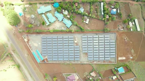Solar panels- Climate change Paris agreement. Environment protection Stock Footage 225471918