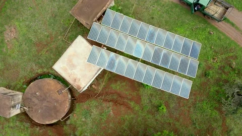 Solar panels- Climate change Paris agreement. Environment protection Stock Footage 225472053