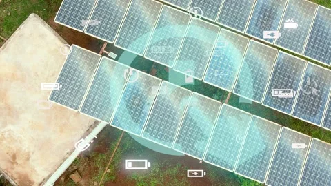 Solar panels- Climate change Paris agreement. Environment protection Stock Footage 225472084