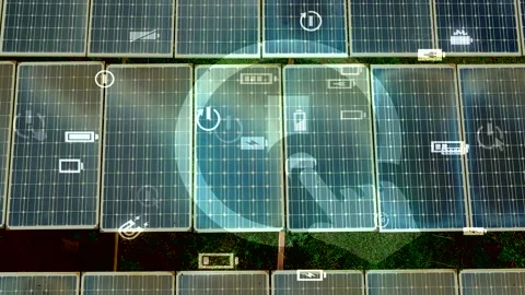 Solar panels- Climate change Paris agreement. Environment protection Stock Footage 225472158