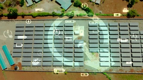 Solar panels- Climate change Paris agreement. Environment protection Stock Footage 225472178