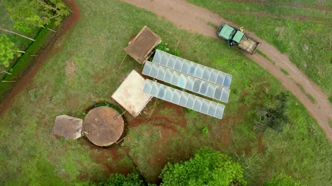 Solar panels- Climate change Paris agreement. Environment protection Stock Footage 225472248