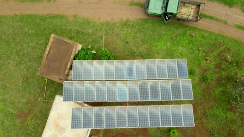 Solar panels- Climate change Paris agreement. Environment protection Stock Footage 225472341