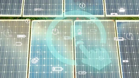 Solar panels- Climate change Paris agreement. Environment protection Stock Footage 225472373