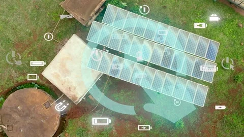 Solar panels- Climate change Paris agreement. Environment protection Stock Footage 225472543