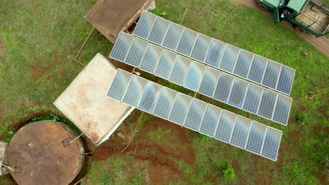 Solar panels- Climate change Paris agreement. Environment protection Stock Footage 225472575