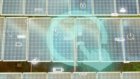 Solar panels- Climate change Paris agreement. Environment protection Stock Footage 225472603
