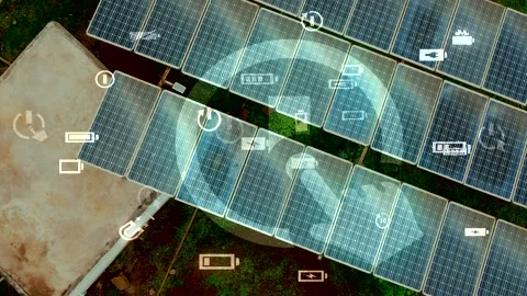 Solar panels- Climate change Paris agreement. Environment protection Stock Footage 225472660