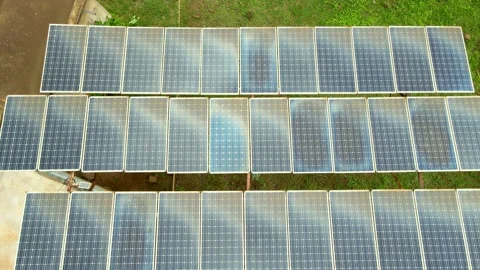 Solar panels- Climate change Paris agreement. Environment protection Stock Footage 225472730