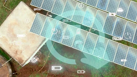 Solar panels- Climate change Paris agreement. Environment protection Stock Footage 225472893