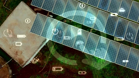 Solar panels- Climate change Paris agreement. Environment protection Stock Footage 225472929