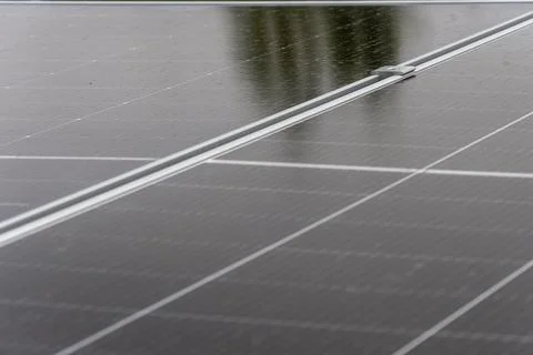 Solar panels close-up with geometric pattern – renewable energy Stock Photos