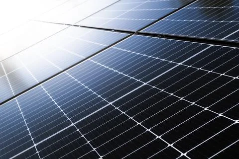 Solar Panels Close Up with Gradient Foto stock