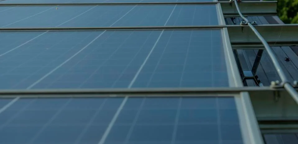 Solar panels close-up Stock Photos