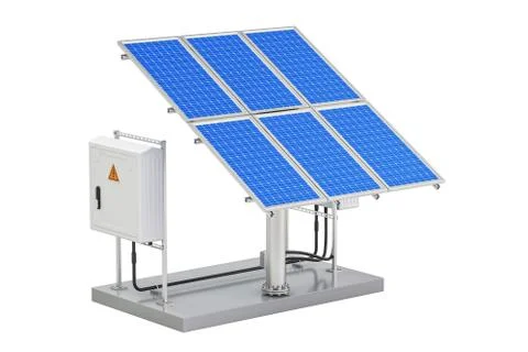 Solar Panels concept, 3D rendering Stock Illustration