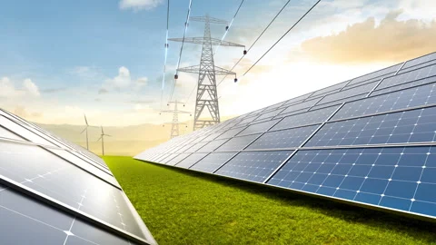 Solar Panels Converting Sunlight to Electricity Video stock 295627481