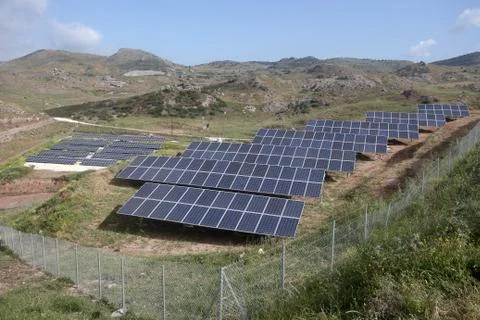 Solar panels, Cyprus Stock Photos