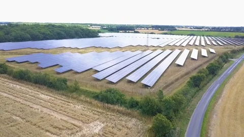 Solar Panels Drone Shot Stock Footage 140509111