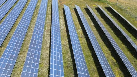 Solar panels drone shot Видео 240734976