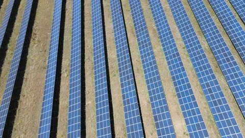 Solar panels drone shot Stock Footage 240735297