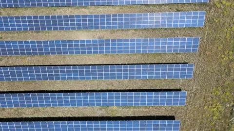Solar panels drone shot Video stock 240736161