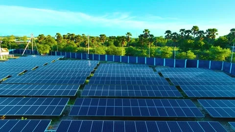 Solar Panels - Drone View - Backwards Stock Footage 251705791