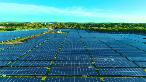 Solar Panels - Drone View - Forwards Stock Footage 251705534